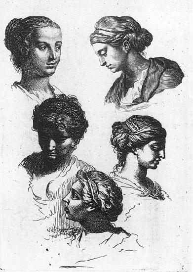 Gerard de Lairesse Five Female Heads oil painting image